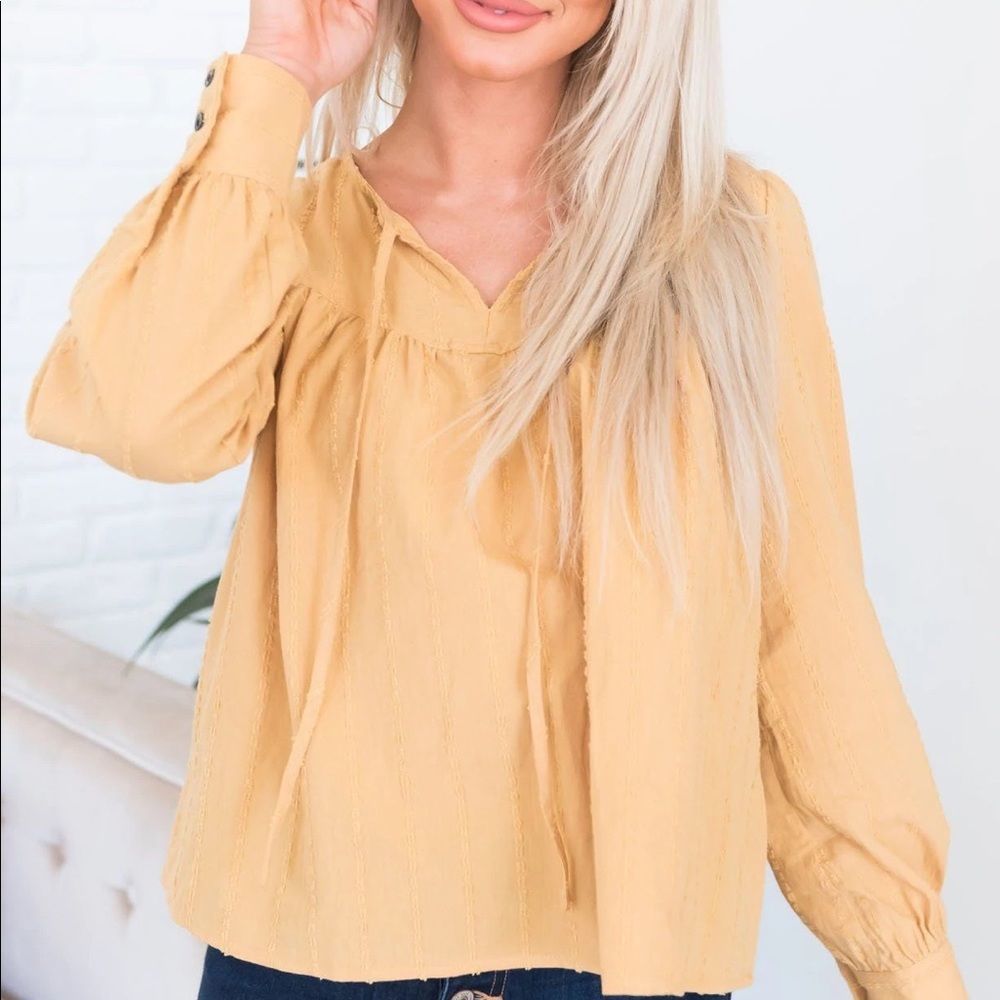 NeeSee’s Dresses Golden Wheat Blouse Large
